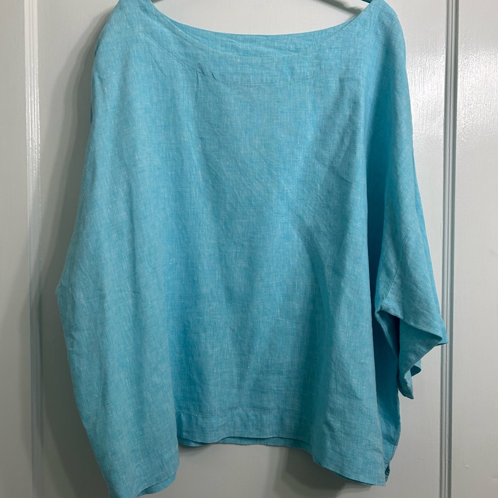 J.Jill XL Aqua linen kimono